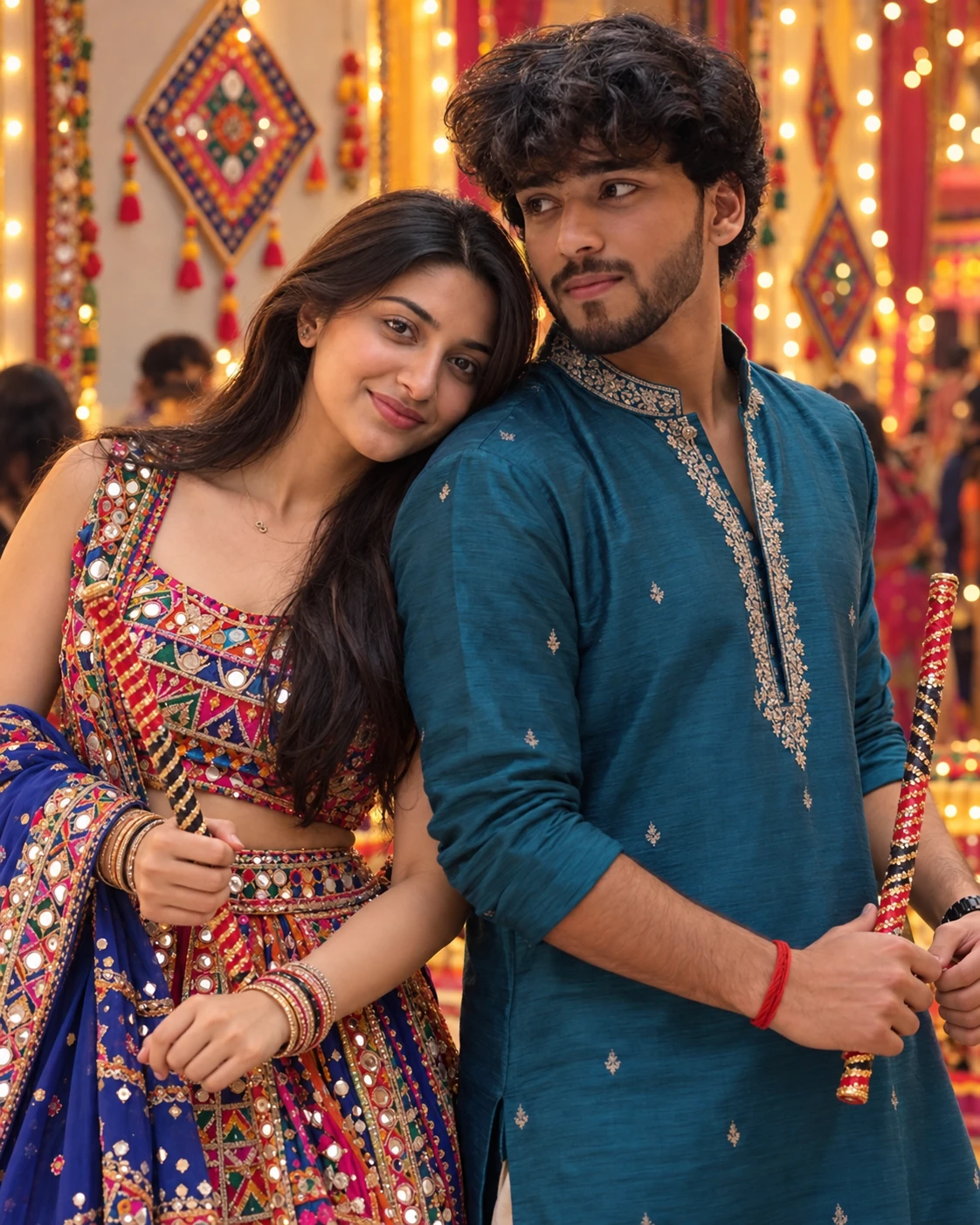 Romantic Navratri Couple Photo Prompt (Ultra-Realistic 4:5)