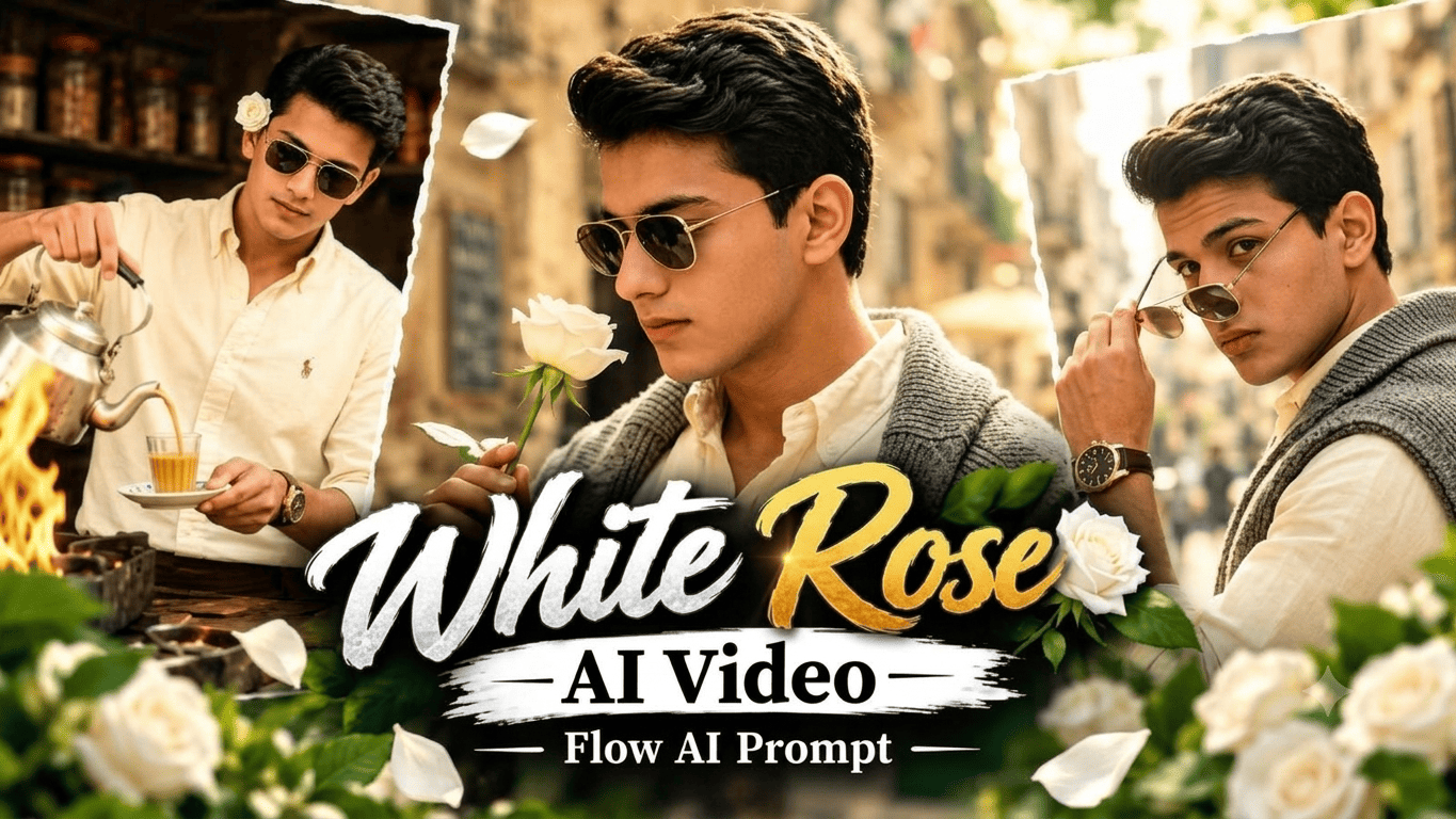 White Rose Romantic AI Video Editing Prompt For Flow AI
