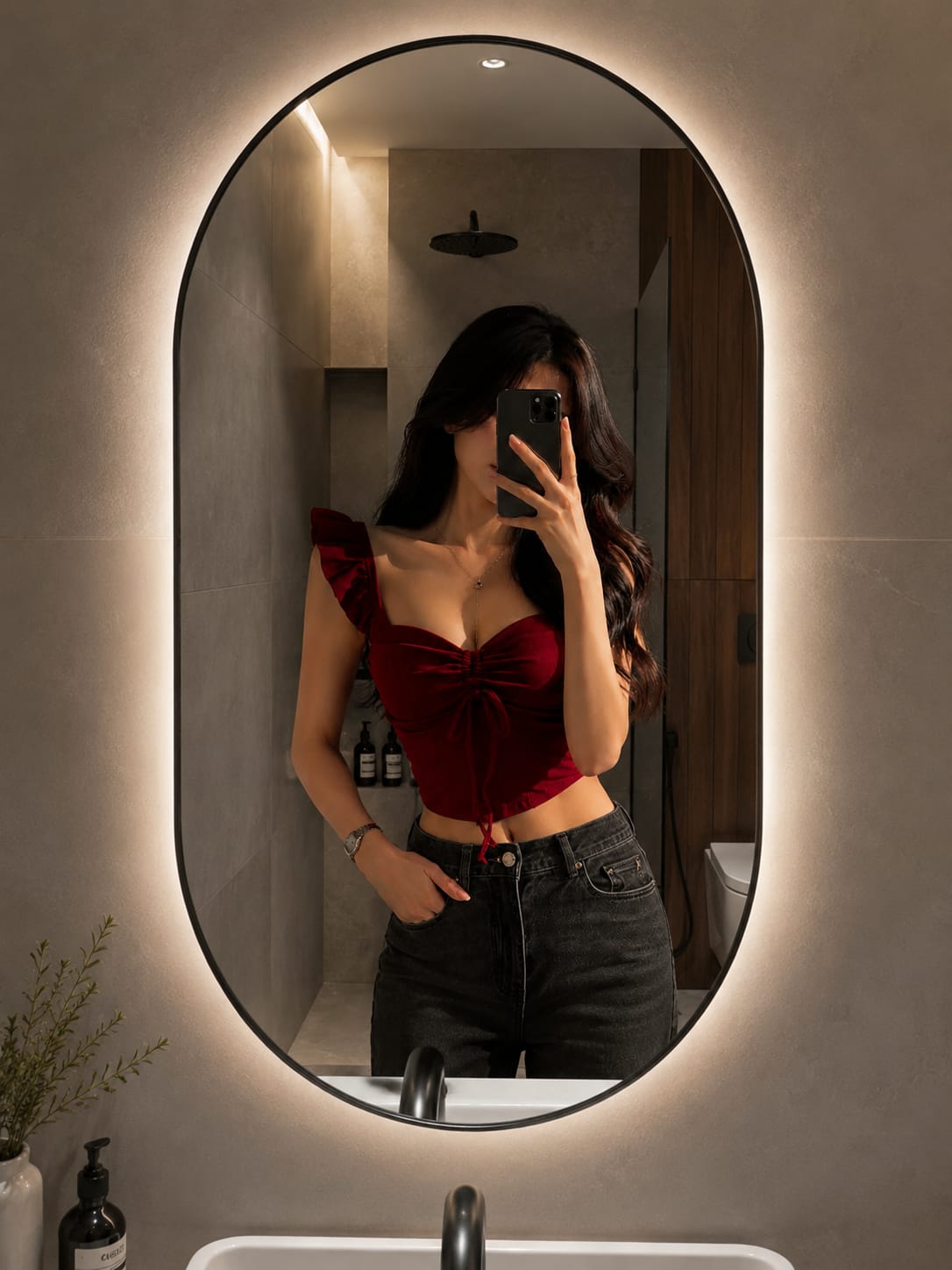 Trending Asthetic Mirror Selfie Photo Prompt ( Boys,Girls) – Prompt 4
