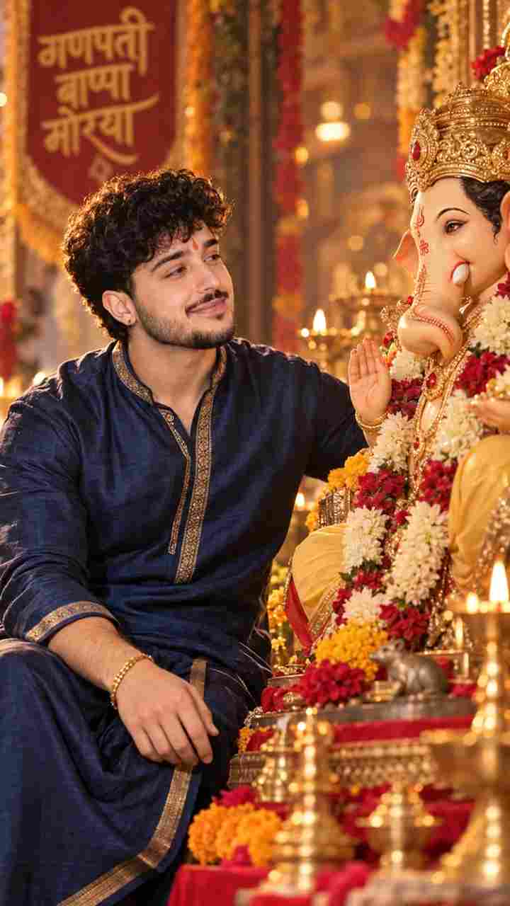 Ganesh Chaturthi AI Photo Prompts — 5+ Free Ganpati Bappa Looks 2026 – 3. Ganpati Bappa Kurta Look for Boys
