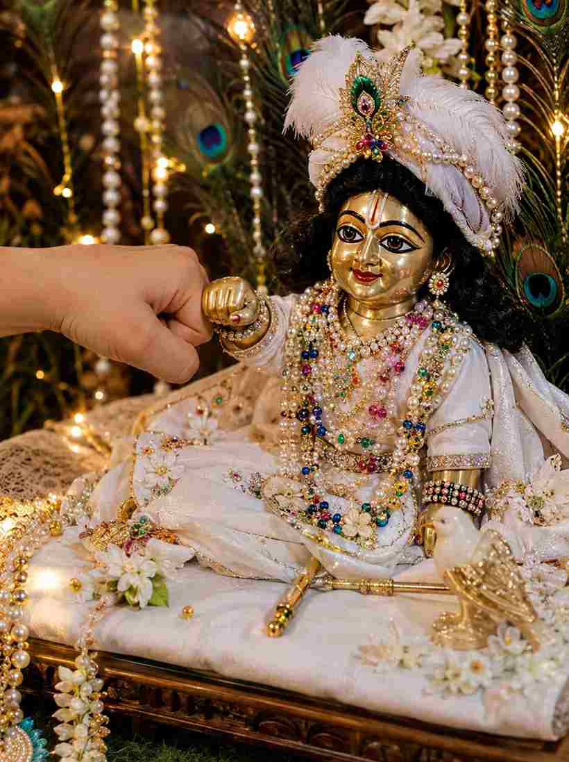 Ganesh Ji & Laddu Gopal Fist Bump Photo Prompt – Prompt 2