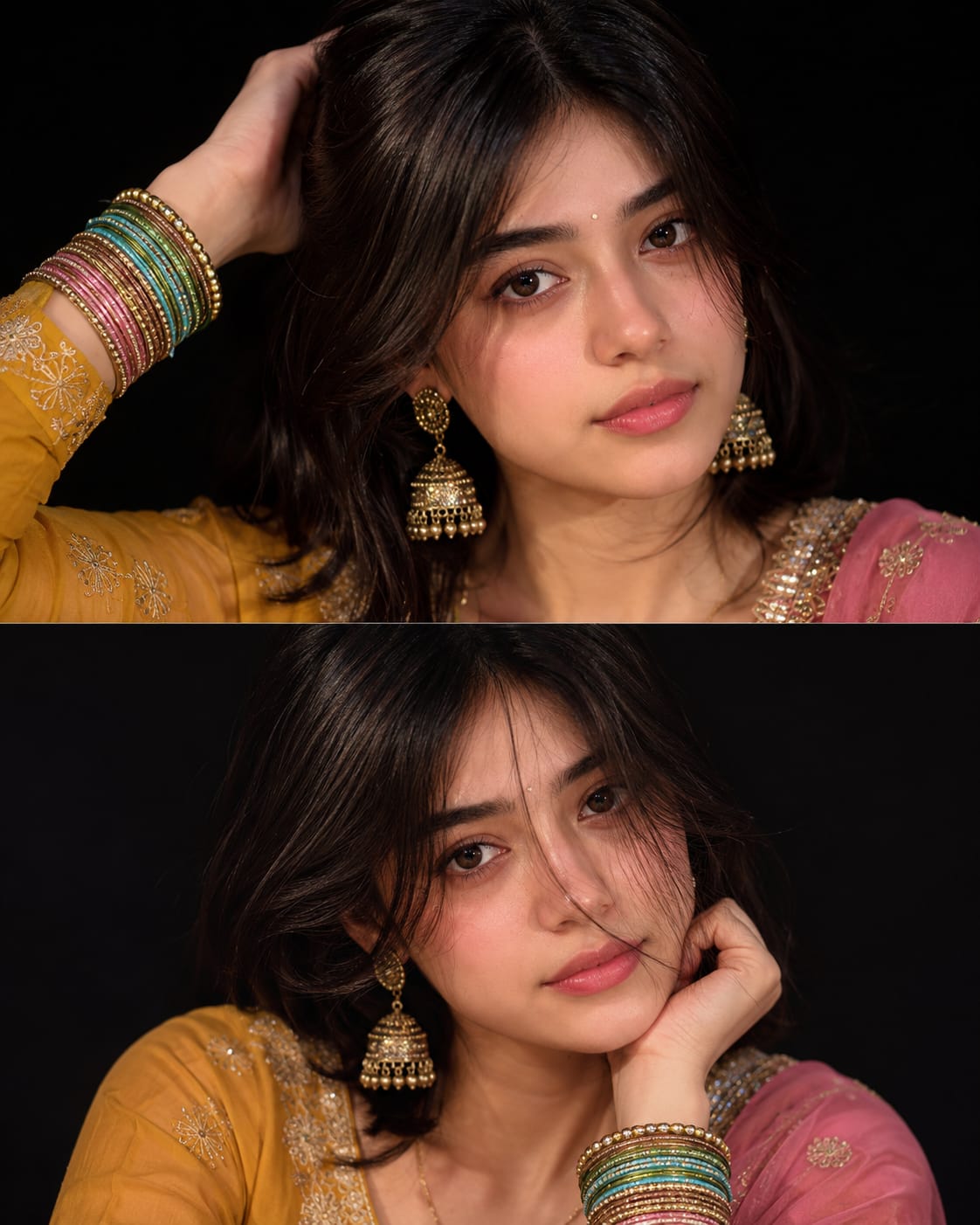 Realistic Beautiful Portrait Collage Prompt For Girls