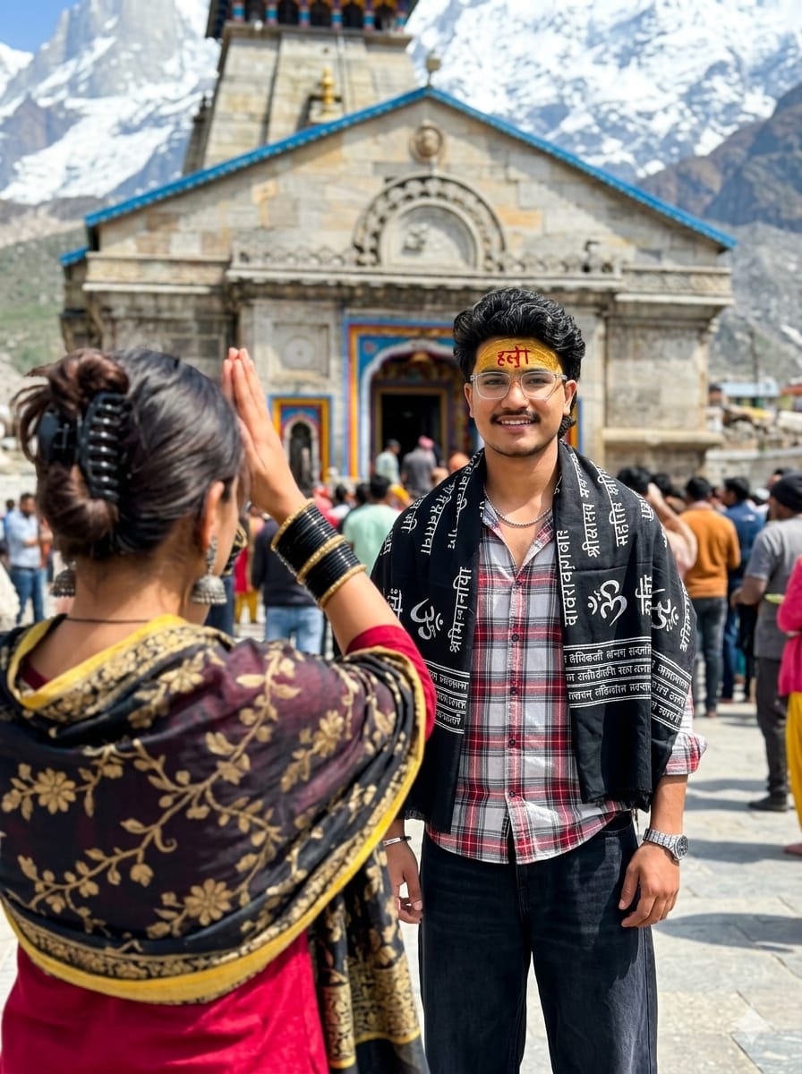 Kedarnath Trip Photoshoot Ai Photo Editing Prompts For Boys & Girls – Prompt 2