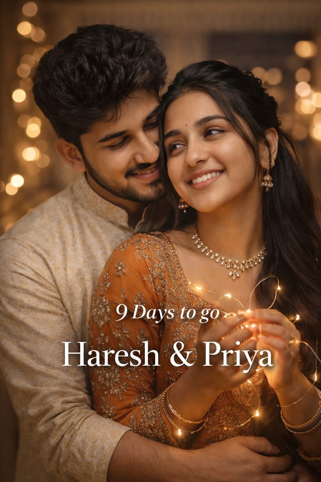 Pre Wedding Photography Prompts For ChatGPT | Create Realistic Pre-wedding Photos – Fairy Lights Ethnic Prompt