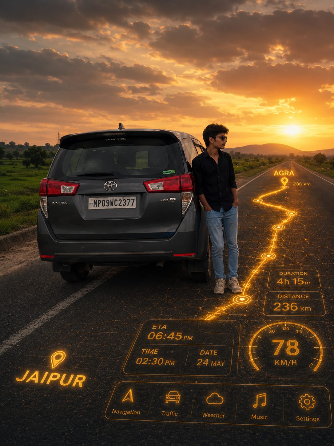 Car & Bike Route Destination AI Photo Editing Prompt – Prompt 2