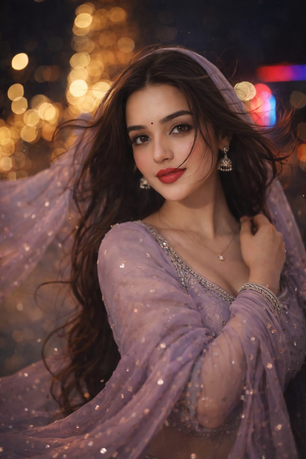 Trending Girls Collage Photo Editing Prompts | Chatgpt , Gemini – Cinematic Night Lehenga Portrait Prompt