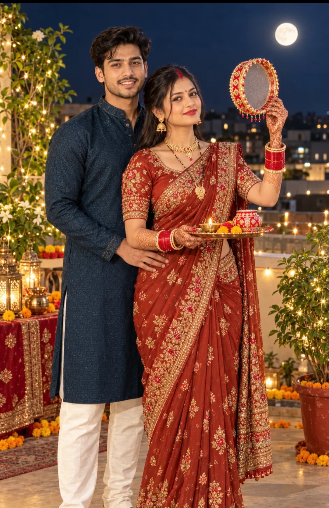 Viral Karwachauth photo editing – Prompt Section 1