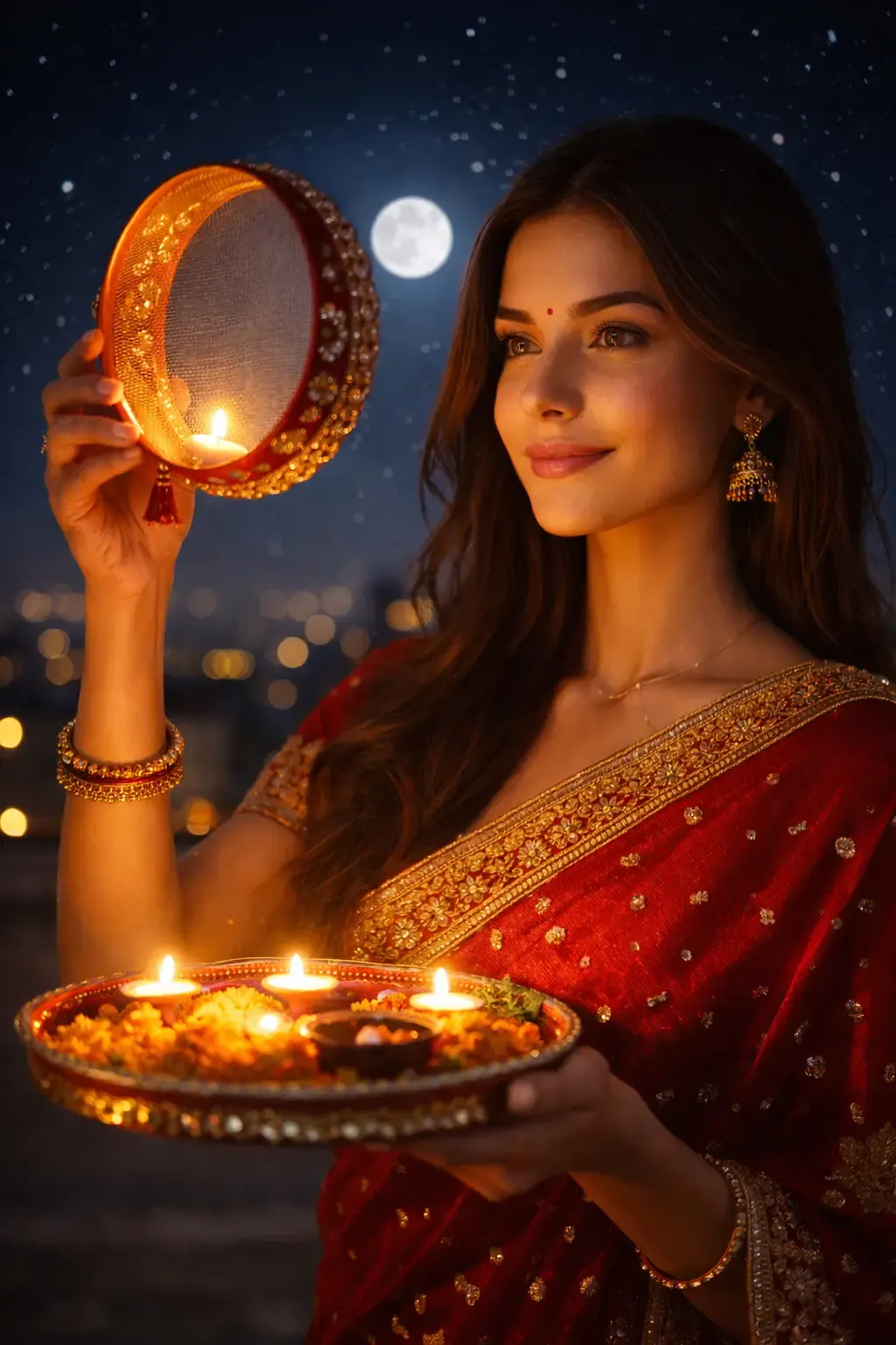 20 Karva Chauth AI Photo Editing Prompts (2026) for Couples & Solo – AI-generated photo example